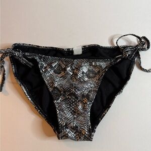 Old Navy Black and Silver Snakeskin Bikini Bottom